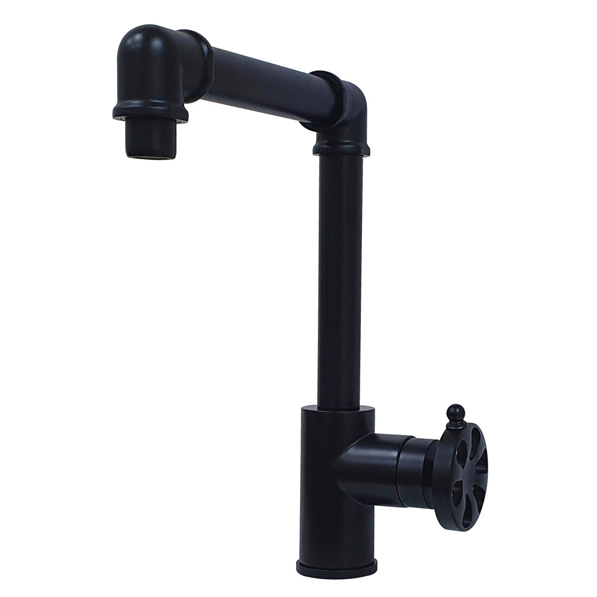 Belknap KS144RXMB Single-Handle 1-Hole Deck Mount Bathroom Faucet with Push Pop-Up, Matte Black