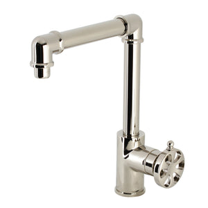 Belknap KS144RXPN Single-Handle 1-Hole Deck Mount Bathroom Faucet with Push Pop-Up, Polished Nickel
