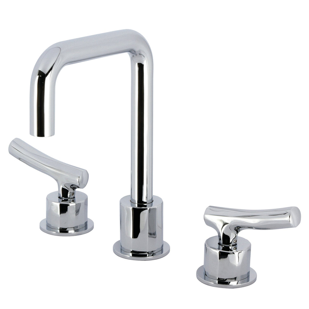 Hallerbos KS1451TKL Two-Handle 3-Hole Deck Mount Widespread Bathroom Faucet with Push Pop-Up, Polished Chrome