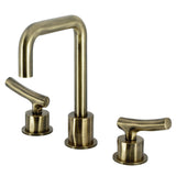Hallerbos KS1453TKL Two-Handle 3-Hole Deck Mount Widespread Bathroom Faucet with Push Pop-Up, Antique Brass