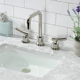 Hallerbos KS1456TKL Two-Handle 3-Hole Deck Mount Widespread Bathroom Faucet with Push Pop-Up, Polished Nickel