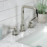 Hallerbos KS1456TKL Two-Handle 3-Hole Deck Mount Widespread Bathroom Faucet with Push Pop-Up, Polished Nickel