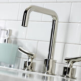 Hallerbos KS1456TKL Two-Handle 3-Hole Deck Mount Widespread Bathroom Faucet with Push Pop-Up, Polished Nickel