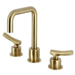 Hallerbos KS1457TKL Two-Handle 3-Hole Deck Mount Widespread Bathroom Faucet with Push Pop-Up, Brushed Brass