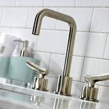 Hallerbos KS1458TKL Two-Handle 3-Hole Deck Mount Widespread Bathroom Faucet with Push Pop-Up, Brushed Nickel