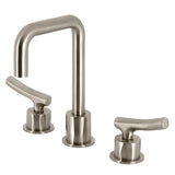 Hallerbos KS1458TKL Two-Handle 3-Hole Deck Mount Widespread Bathroom Faucet with Push Pop-Up, Brushed Nickel