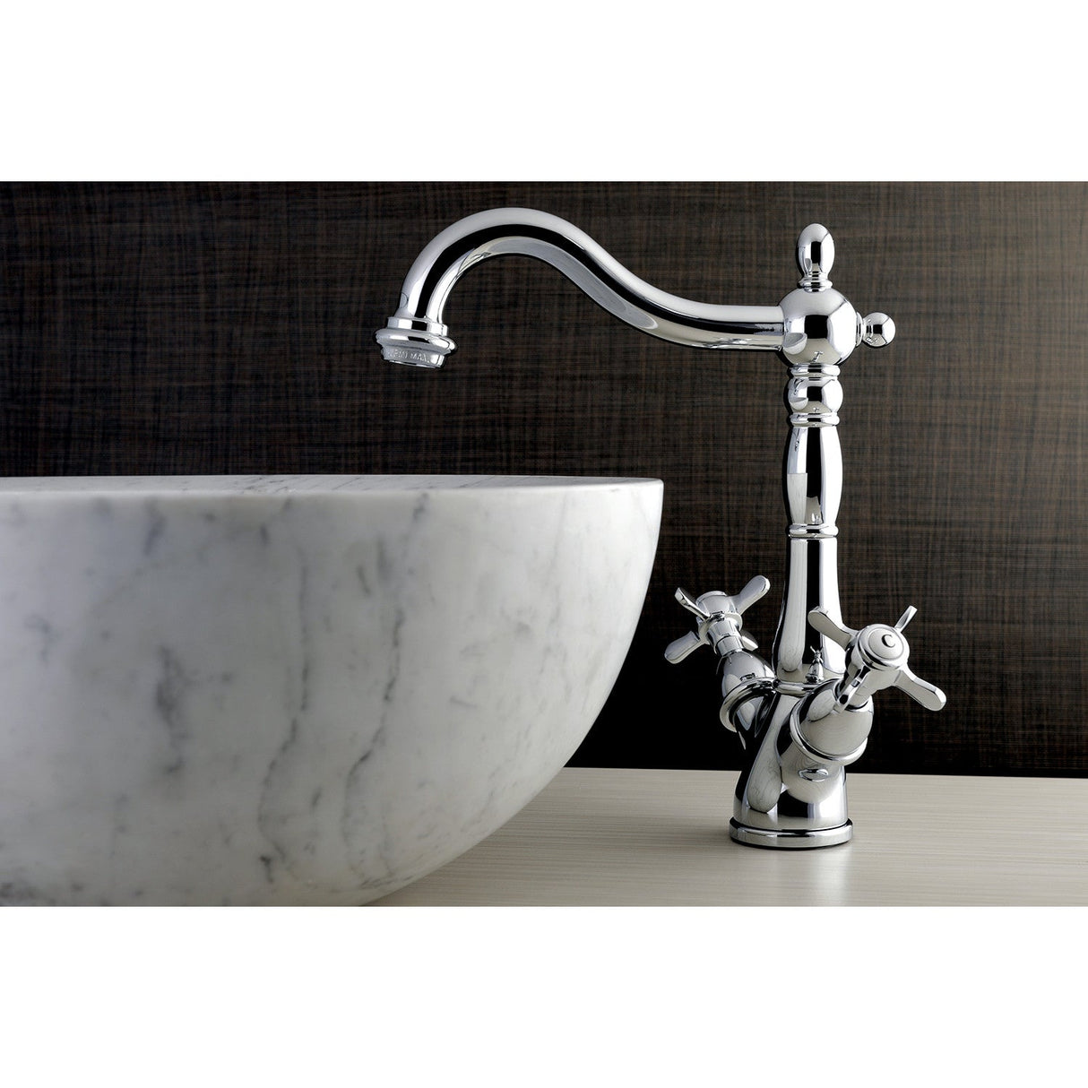 Essex KS1491BEX Two-Handle 1-or-3 Hole Deck Mount Vessel Faucet, Polished Chrome