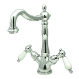 Heritage KS1491PL Two-Handle 1-or-3 Hole Deck Mount Vessel Faucet, Polished Chrome
