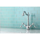 Tudor KS1491TAL Two-Handle 1-or-3 Hole Deck Mount Vessel Faucet, Polished Chrome