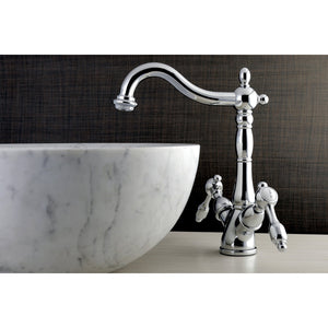 Tudor KS1491TAL Two-Handle 1-or-3 Hole Deck Mount Vessel Faucet, Polished Chrome
