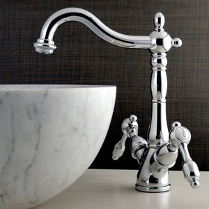 Tudor KS1491TAL Two-Handle 1-or-3 Hole Deck Mount Vessel Faucet, Polished Chrome