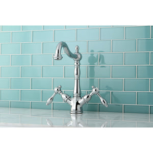 Tudor KS1491TAL Two-Handle 1-or-3 Hole Deck Mount Vessel Faucet, Polished Chrome