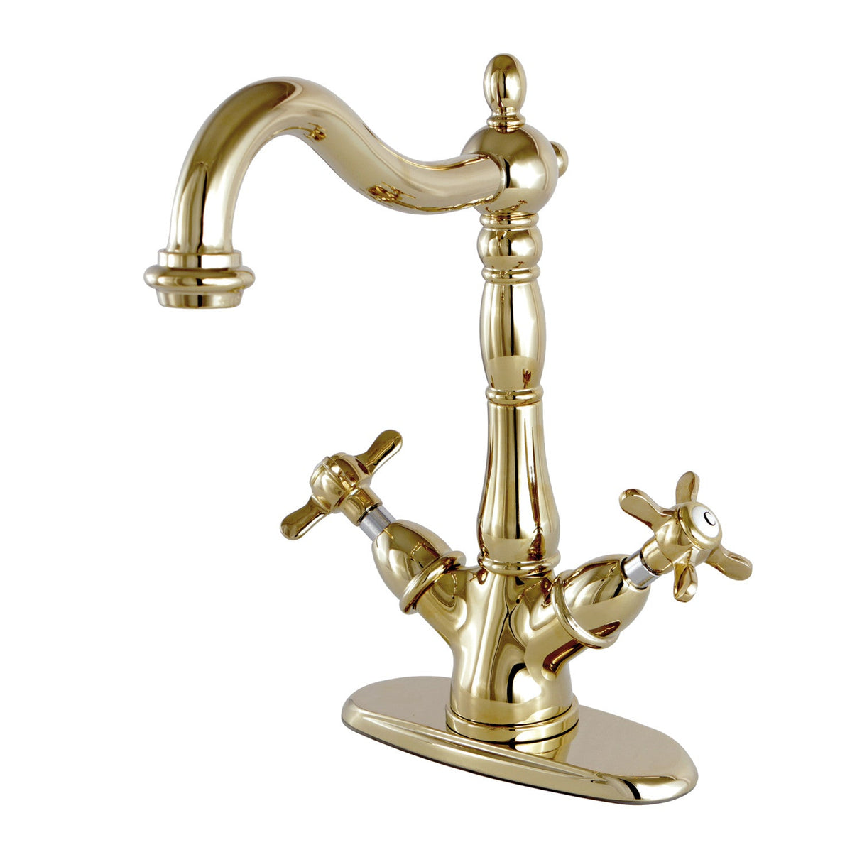 Essex KS1492BEX Two-Handle 1-or-3 Hole Deck Mount Vessel Faucet, Polished Brass