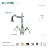 Heritage KS1492BL Two-Handle 1-or-3 Hole Deck Mount Vessel Faucet, Polished Brass
