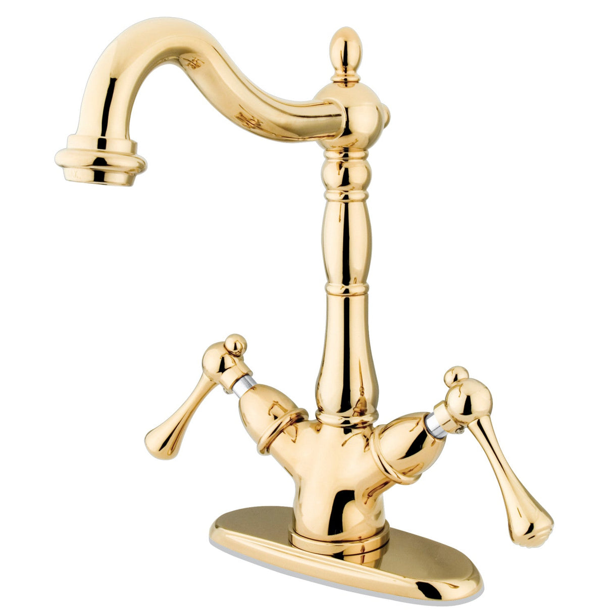 Heritage KS1492BL Two-Handle 1-or-3 Hole Deck Mount Vessel Faucet, Polished Brass
