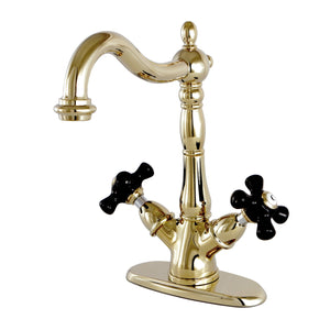 Duchess KS1492PKX Two-Handle 1-or-3 Hole Deck Mount Vessel Faucet, Polished Brass