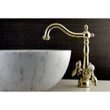 Tudor KS1492TAL Two-Handle 1-or-3 Hole Deck Mount Vessel Faucet, Polished Brass