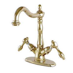 Tudor KS1492TAL Two-Handle 1-or-3 Hole Deck Mount Vessel Faucet, Polished Brass