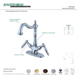 Heritage KS1492TL Two-Handle 1-or-3 Hole Deck Mount Vessel Faucet, Polished Brass