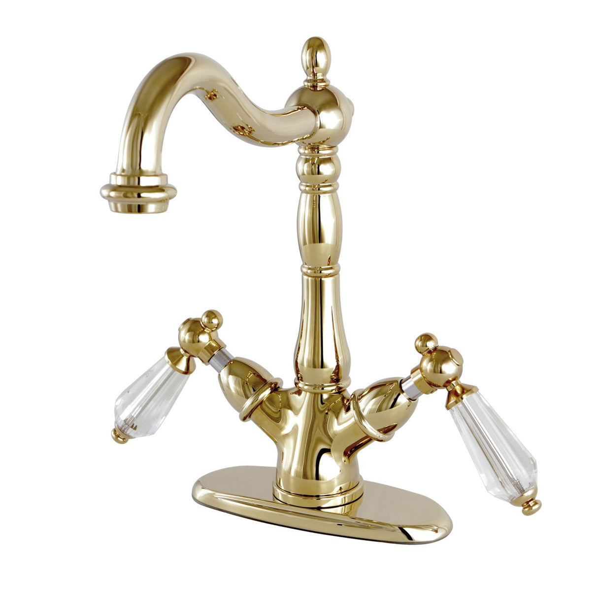 Wilshire KS1492WLL Two-Handle 1-or-3 Hole Deck Mount Vessel Faucet, Polished Brass