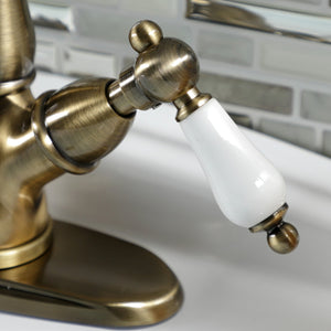 Heritage KS1493PL Two-Handle 1-or-3 Hole Deck Mount Vessel Faucet, Antique Brass