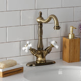 Heritage KS1493PX Two-Handle 1-or-3 Hole Deck Mount Vessel Faucet, Antique Brass