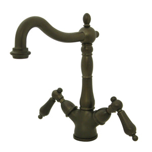 Heritage KS1495AL Two-Handle 1-or-3 Hole Deck Mount Vessel Faucet, Oil Rubbed Bronze