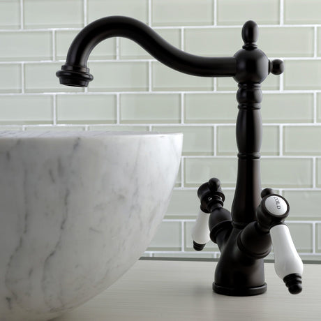 Bel-Air KS1495BPL Two-Handle 1-or-3 Hole Deck Mount Vessel Faucet, Oil Rubbed Bronze