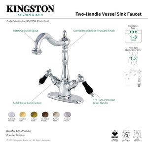 Duchess KS1496PKL Two-Handle 1-or-3 Hole Deck Mount Vessel Faucet, Polished Nickel