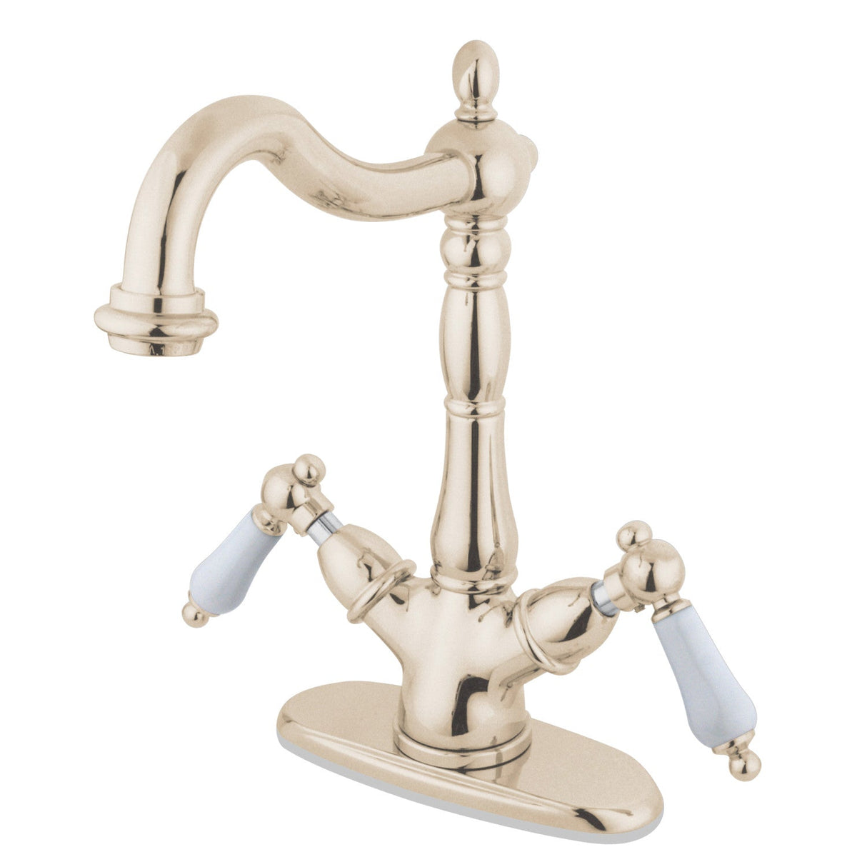 Heritage KS1496PL Two-Handle 1-or-3 Hole Deck Mount Vessel Faucet, Polished Nickel