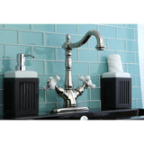 Heritage KS1496PX Two-Handle 1-or-3 Hole Deck Mount Vessel Faucet, Polished Nickel