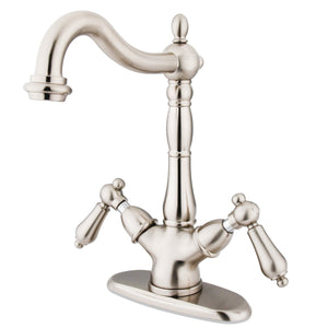 Heritage KS1498AL Two-Handle 1-or-3 Hole Deck Mount Vessel Faucet, Brushed Nickel