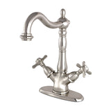 Essex KS1498BEX Two-Handle 1-or-3 Hole Deck Mount Vessel Faucet, Brushed Nickel