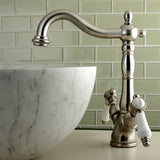 Bel-Air KS1498BPL Two-Handle 1-or-3 Hole Deck Mount Vessel Faucet, Brushed Nickel