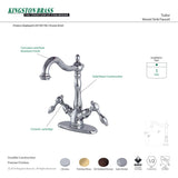 Tudor KS1498TAL Two-Handle 1-or-3 Hole Deck Mount Vessel Faucet, Brushed Nickel