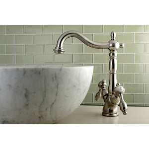 Tudor KS1498TAL Two-Handle 1-or-3 Hole Deck Mount Vessel Faucet, Brushed Nickel
