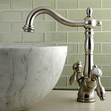Tudor KS1498TAL Two-Handle 1-or-3 Hole Deck Mount Vessel Faucet, Brushed Nickel