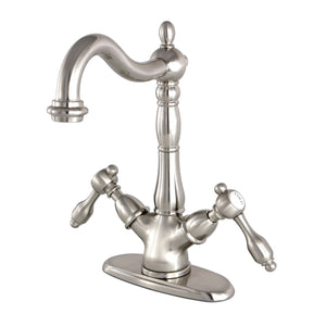 Tudor KS1498TAL Two-Handle 1-or-3 Hole Deck Mount Vessel Faucet, Brushed Nickel