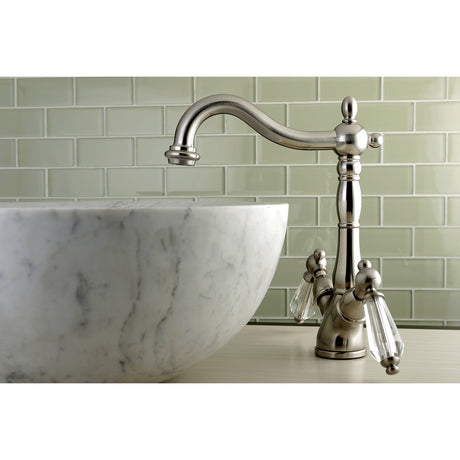 Wilshire KS1498WLL Two-Handle 1-or-3 Hole Deck Mount Vessel Faucet, Brushed Nickel