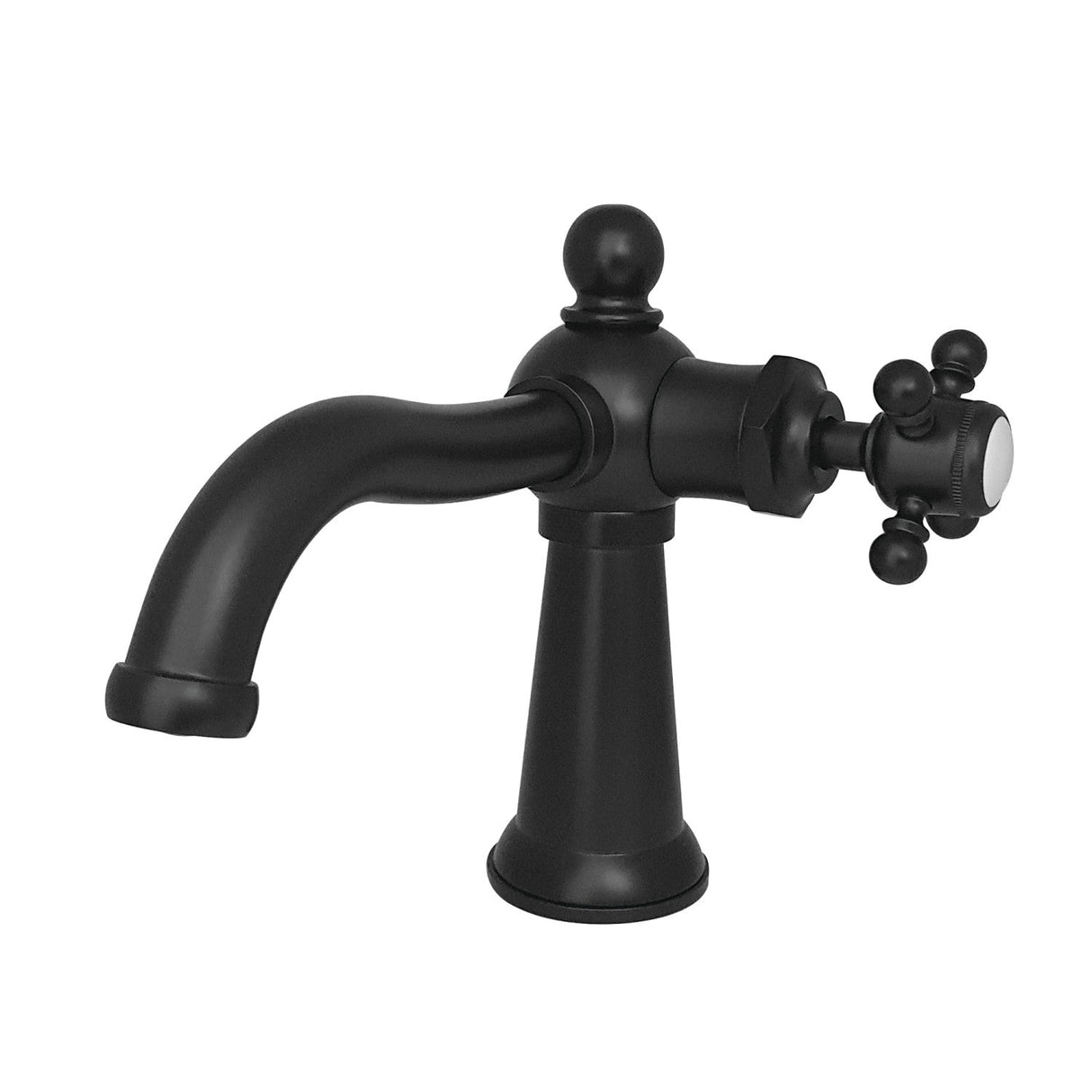 Nautical KS154BXMB Single-Handle 1-Hole Deck Mount Bathroom Faucet with Push Pop-Up, Matte Black