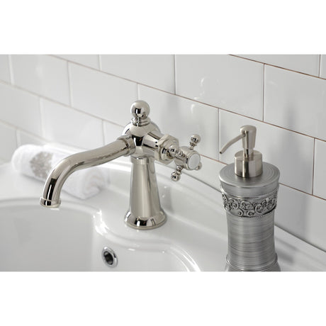 Nautical KS154BXPN Single-Handle 1-Hole Deck Mount Bathroom Faucet with Push Pop-Up, Polished Nickel