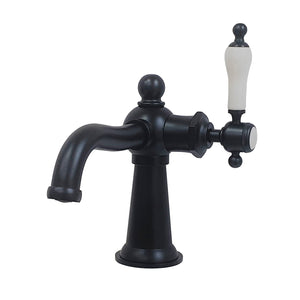 Nautical KS154KLMB Single-Handle 1-Hole Deck Mount Bathroom Faucet with Push Pop-Up, Matte Black