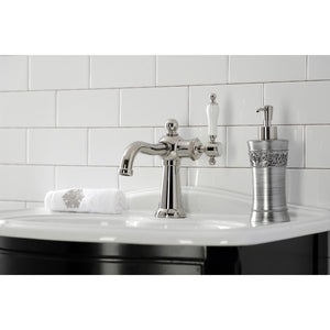 Nautical KS154KLPN Single-Handle 1-Hole Deck Mount Bathroom Faucet with Push Pop-Up, Polished Nickel