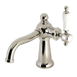 Nautical KS154KLPN Single-Handle 1-Hole Deck Mount Bathroom Faucet with Push Pop-Up, Polished Nickel