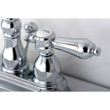 KS1601BAL Two-Handle 3-Hole Deck Mount 4" Centerset Bathroom Faucet with Brass Pop-Up, Polished Chrome
