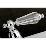 Wilshire KS1601WLL Two-Handle 3-Hole Deck Mount 4" Centerset Bathroom Faucet with Brass Pop-Up, Polished Chrome