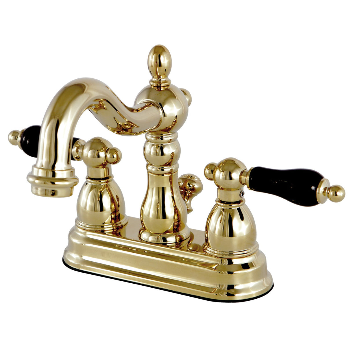 Duchess KS1602PKL Two-Handle 3-Hole Deck Mount 4" Centerset Bathroom Faucet with Brass Pop-Up, Polished Brass