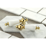 Heritage KS1602PL Two-Handle 3-Hole Deck Mount 4" Centerset Bathroom Faucet with Brass Pop-Up, Polished Brass