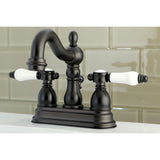 Bel-Air KS1605BPL Two-Handle 3-Hole Deck Mount 4" Centerset Bathroom Faucet with Brass Pop-Up, Oil Rubbed Bronze