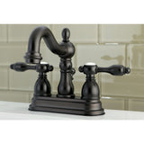 Tudor KS1605TAL Two-Handle 3-Hole Deck Mount 4" Centerset Bathroom Faucet with Brass Pop-Up, Oil Rubbed Bronze